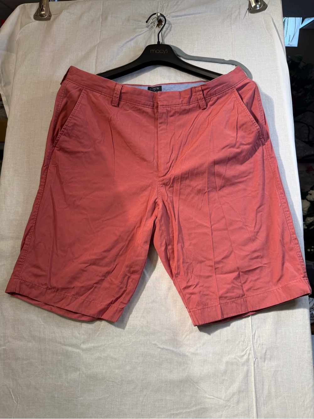 J. Crew Coral Flat Front Chino Shorts 36W